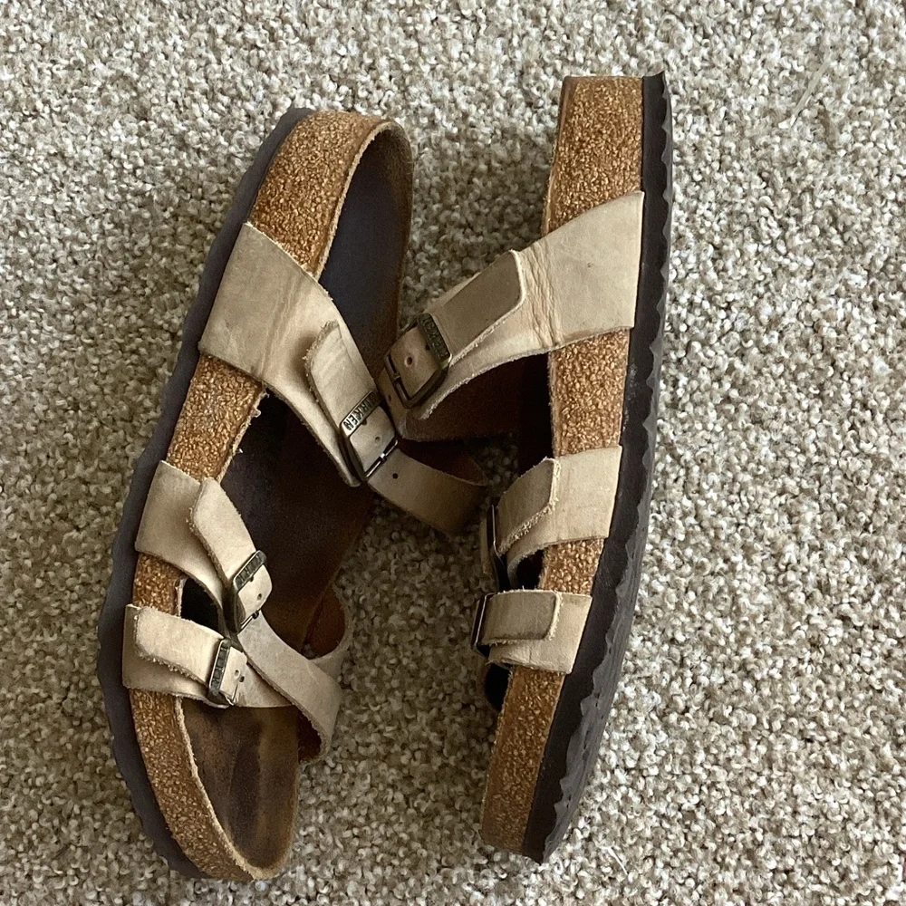 Birkenstock Women's Tan Triple-Strap Sandals